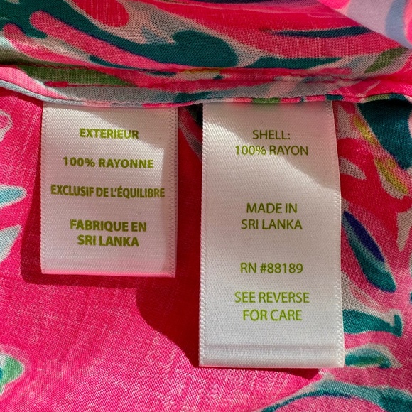 Lilly Pulitzer Sleeveless Stacey Top Dragonfruit Toucan Can Women's XS Rayon - Picture 7 of 8